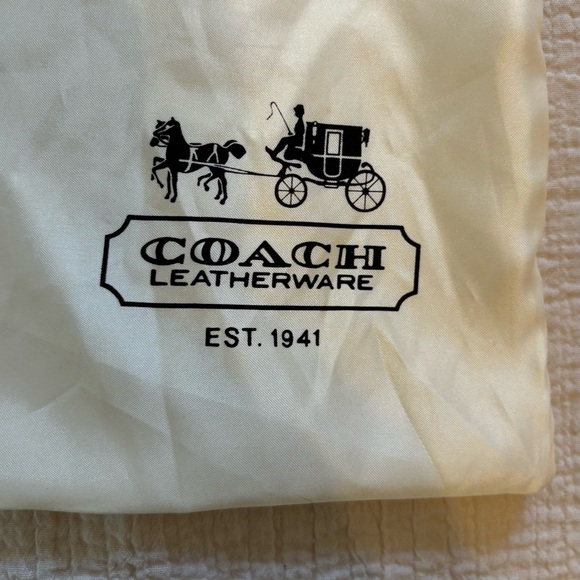 Like new! Authentic Coach Purse, Navy & Brown, Leather & Canvas - Picture 5 of 5